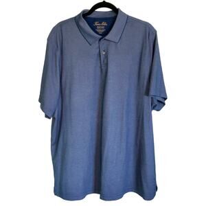 Tasso Elba Men's Size XXL Supima Blend Blue Polo Short Sleeve Button Collar